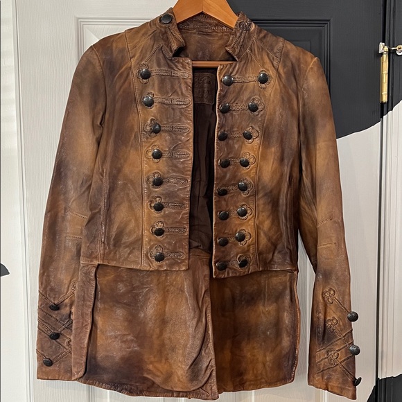 All Saints Jackets & Blazers - All Saints Distressed Brown Military Jacket